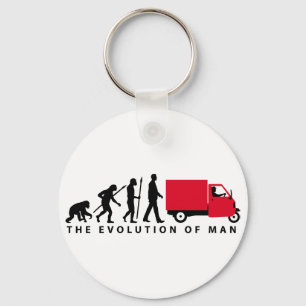 Evolution of man Piaggio Ape mini transport Keychain