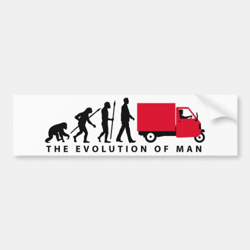 Evolution of man Piaggio Ape mini transporter Bumper Sticker