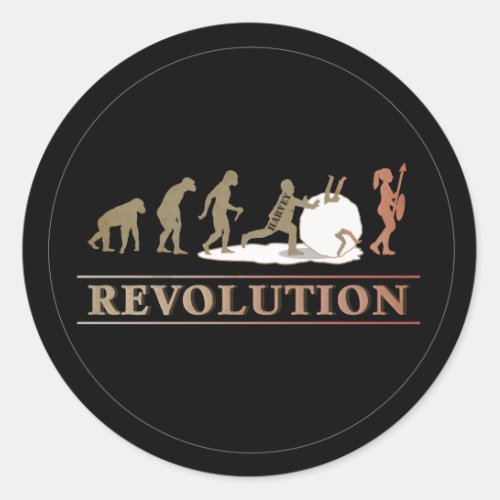 Evolution of Man Revolution of Women ID462 Classic Round Sticker