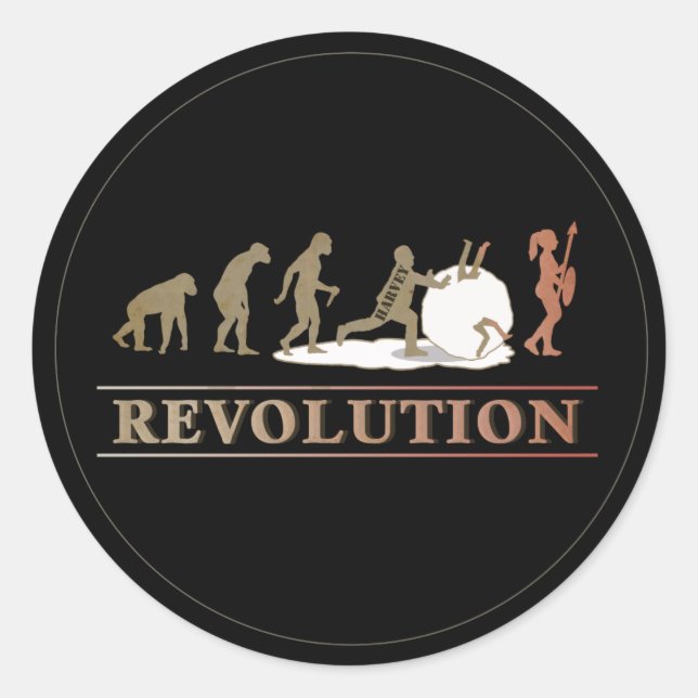 Evolution of Man Revolution of Women ID462 Classic Round Sticker (Front)