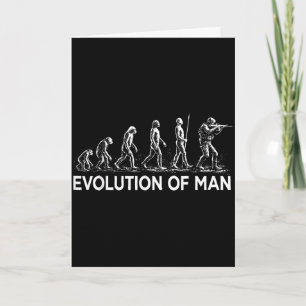 Evolution of man soldier military vintage graphic  card