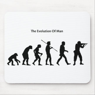 Evolution of Man (White) Sattrical Mousepad