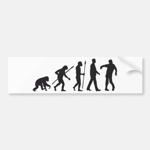 evolution of man zombie walking dead bumper sticker