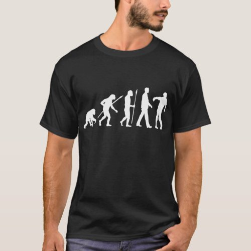 evolution of man zombie walking dead T_Shirt