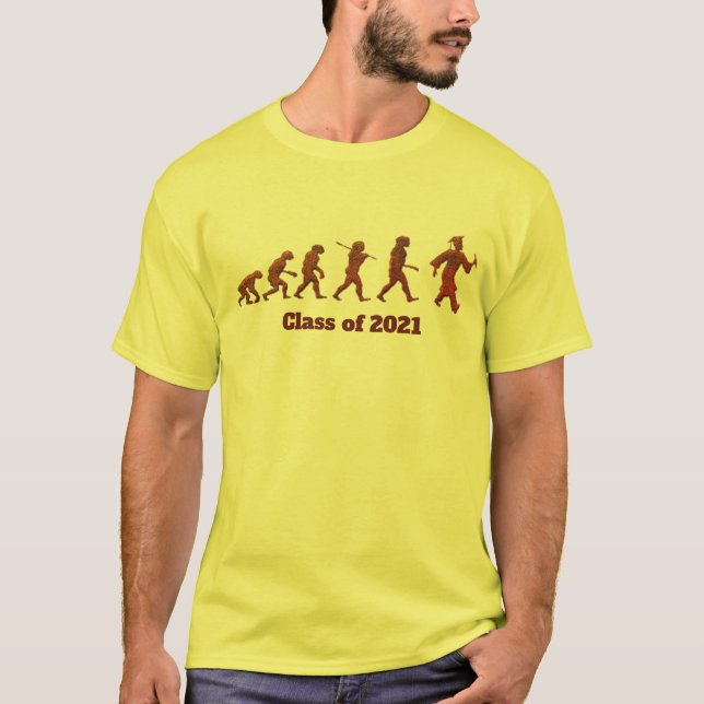 Evolution of Mankind Graduation Shirt - Funny Tee (Front)