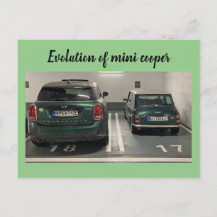 Evolution of mini cooper postcard