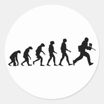 Evolution Of Paintball Classic Round Sticker by TheArtOfPamela at Zazzle