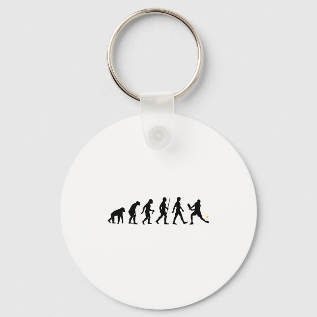Evolution of pickleball pickle ball funny keychain (Front)