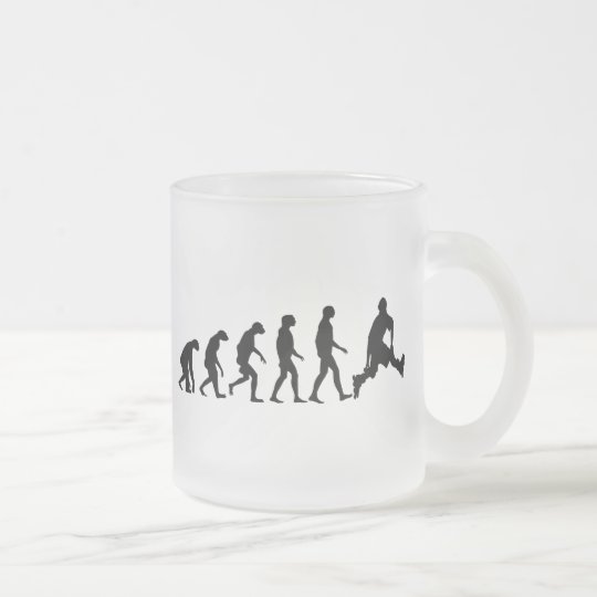 Evolution of Rollerblading Frosted Glass Coffee Mug