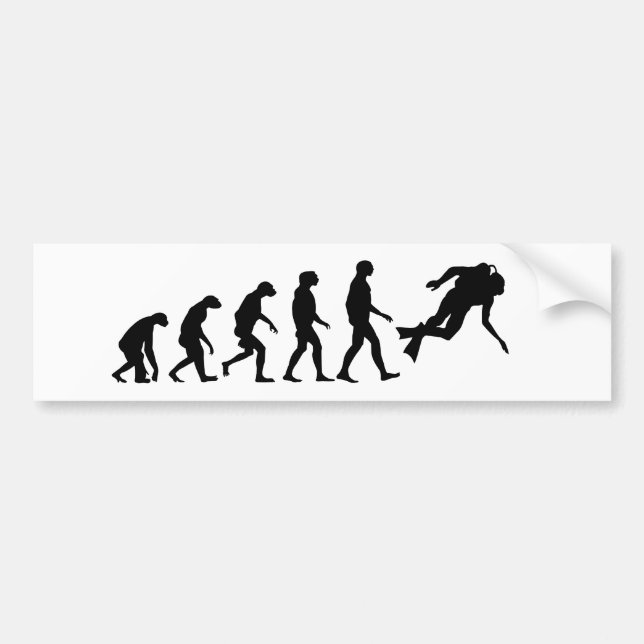 Evolution of Scuba Diving Bumper Sticker (Front)