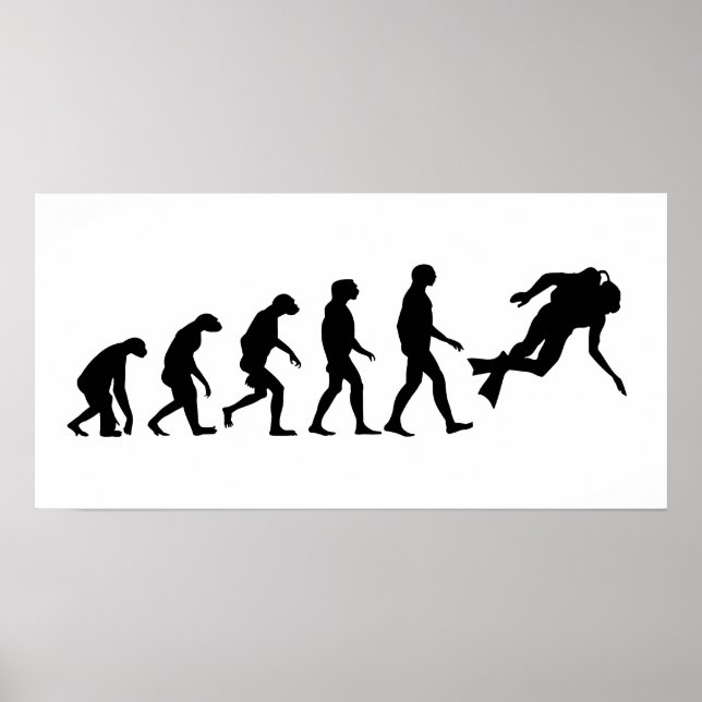 Evolution of Scuba Diving Poster (Front)