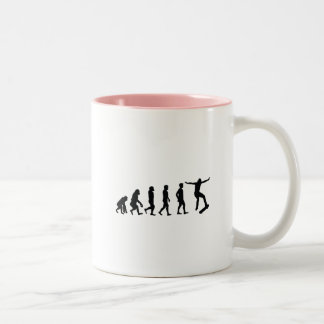 Evolution of Skateboarder Skateboarding Funny Gift Two-Tone Coffee Mug
