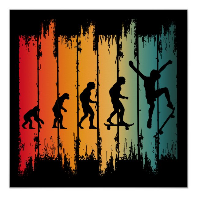 Evolution Of Skateboarding Skater Poster (Front)