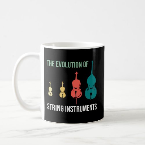 Evolution Of String Instruments Violin Cello Doubl Coffee Mug