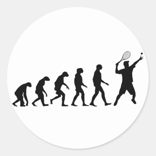 Evolution of Tennis Classic Round Sticker