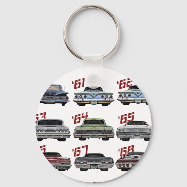 Evolution of the 60s Impala,1960,Hot Rod,Muscle Ca Keychain (Front)