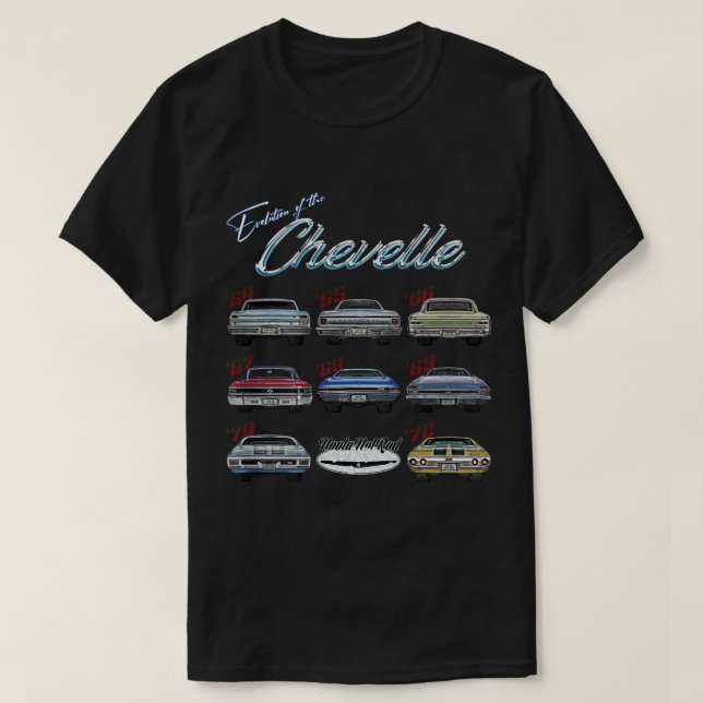 Evolution of the Chevelle,SS,Hotrod,Muscle Car,SS4 T-Shirt (Design Front)
