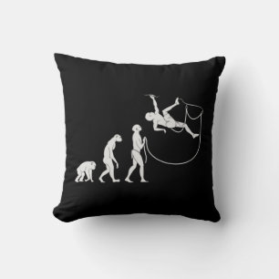Evolution Of The Climber  Fun Rock Climbing  Throw Pillow