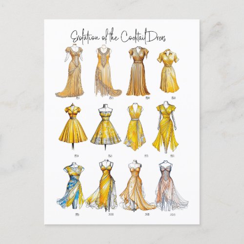 Evolution of the Cocktail Dress Postcard
