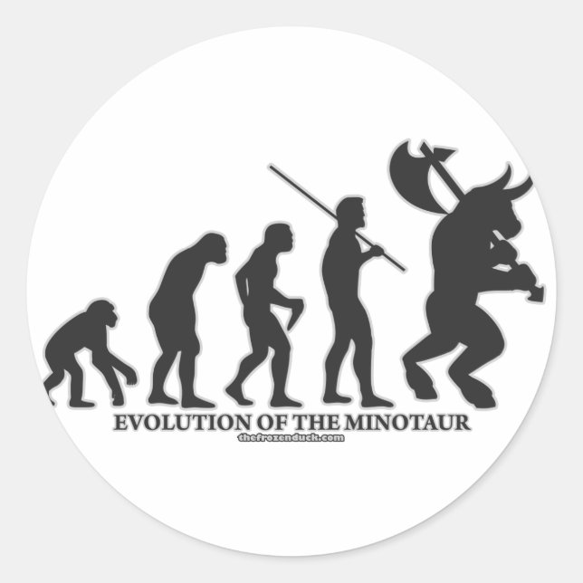 Evolution of the MInotaur Classic Round Sticker (Front)