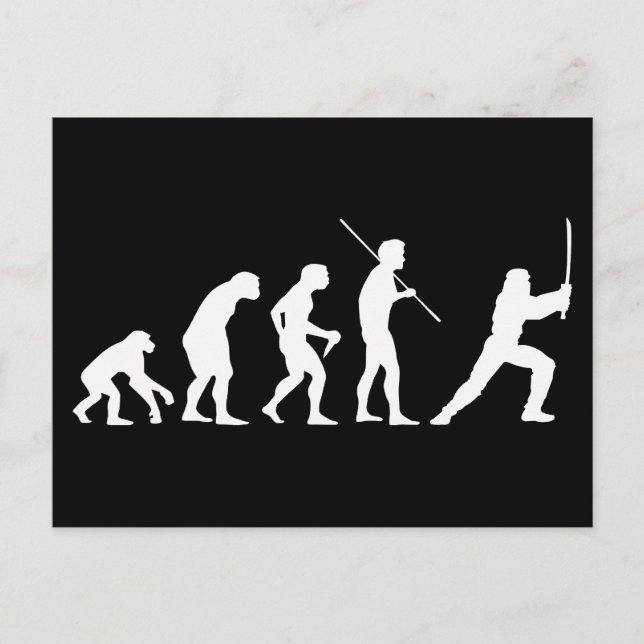 Evolution of the Ninja - from man to ninja Postcard (Front)