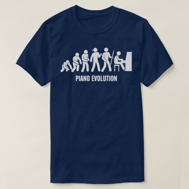 Evolution Of The Piano Player  T-Shirt (Design Front)