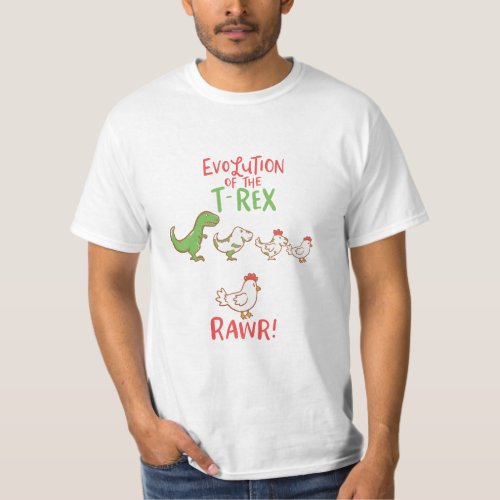 Evolution Of The T_Rex RAWR Funny Dino Chicken T_Shirt