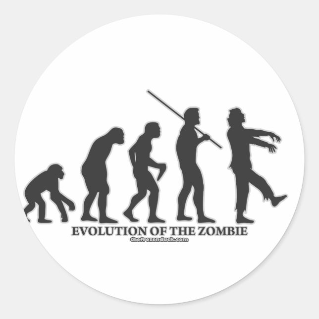 Evolution of the Zombie Classic Round Sticker (Front)