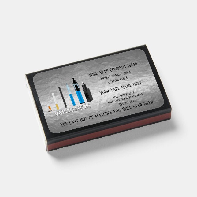 Evolution of Vaping Silver Ex-smoking   Matchboxes (Front Closed)