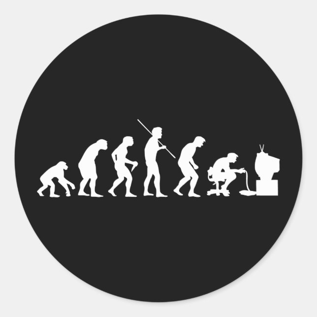 Evolution of Video Games Gaming Gamer Classic Round Sticker (Front)