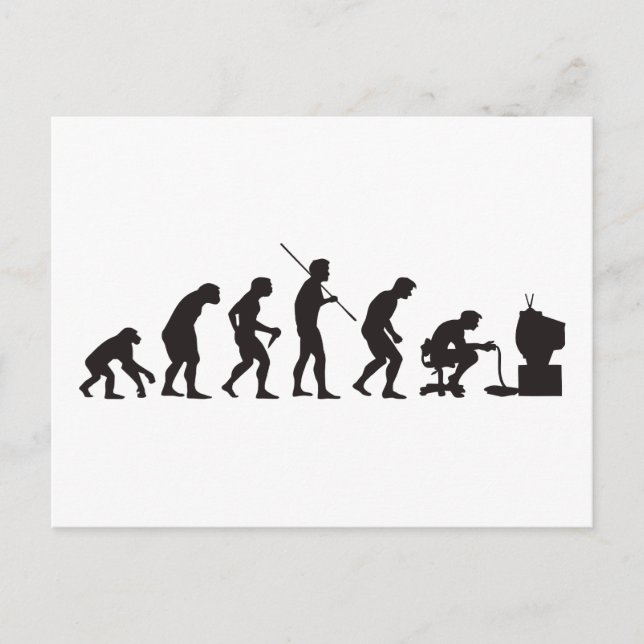 Evolution of Video Games Gaming Gamer Postcard (Front)