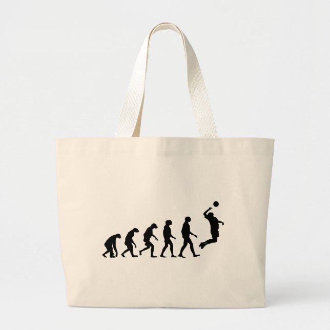 Evolution of Volleyball Large Tote Bag (Front)