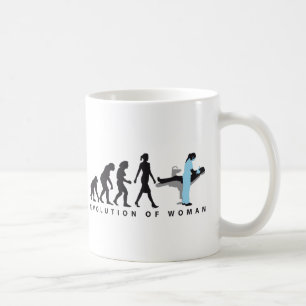 evolution of woman female dentist coffee mug