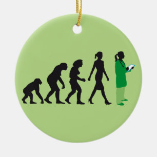 evolution of woman female doctor ceramic ornament