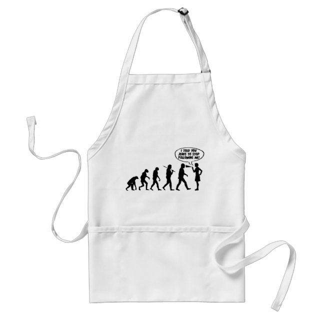 Evolution Of Women Pepper Spray - Funny Feminist Adult Apron (Front)