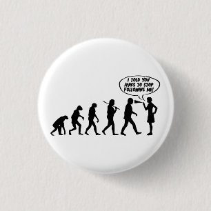 Evolution Of Women Pepper Spray - Funny Feminist Button