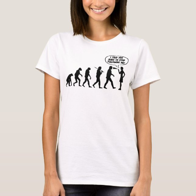 Evolution Of Women Pepper Spray - Funny Feminist T-Shirt (Front)