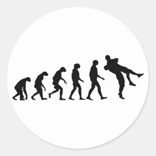 Evolution of Wrestling Classic Round Sticker