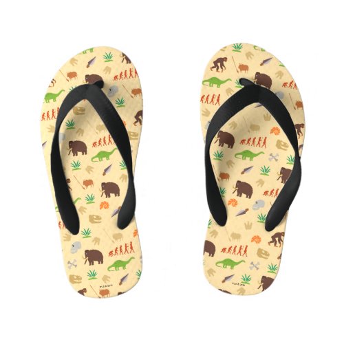 Evolution Pattern Kids Flip Flops