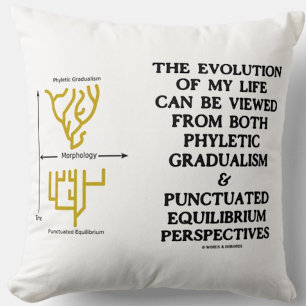 Evolution Phyletic Gradualism Punctuated Equilibrm Throw Pillow