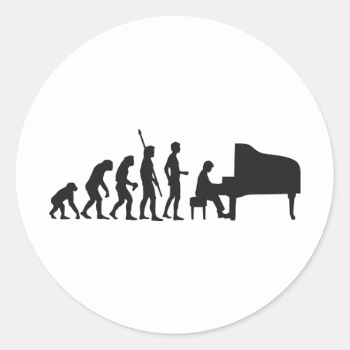 evolution piano classic round sticker