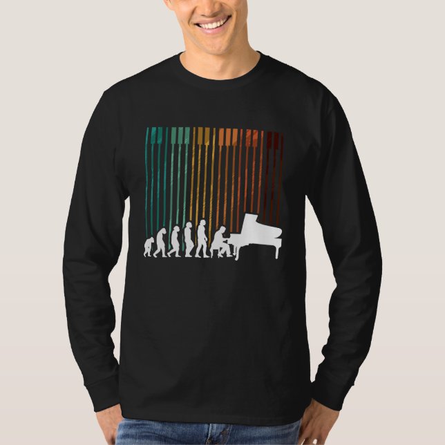 Evolution Piano Musician Keyboard Orchestra T-Shirt (Front)