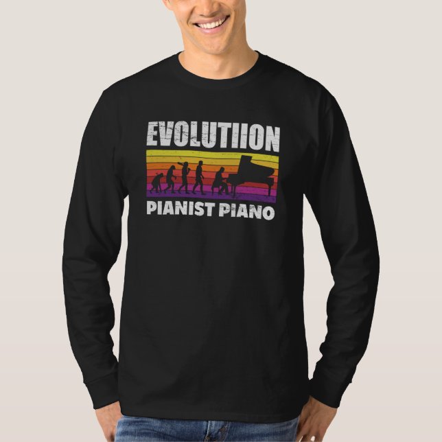 Evolution Piano Musician Keyboard Orchestra T-Shirt (Front)