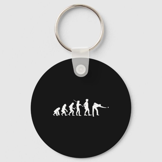 Evolution Pool Funny Pool Player Billiards Player  Keychain (Front)