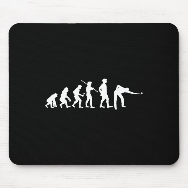 Evolution Pool Funny Pool Player Billiards Player  Mouse Pad (Front)