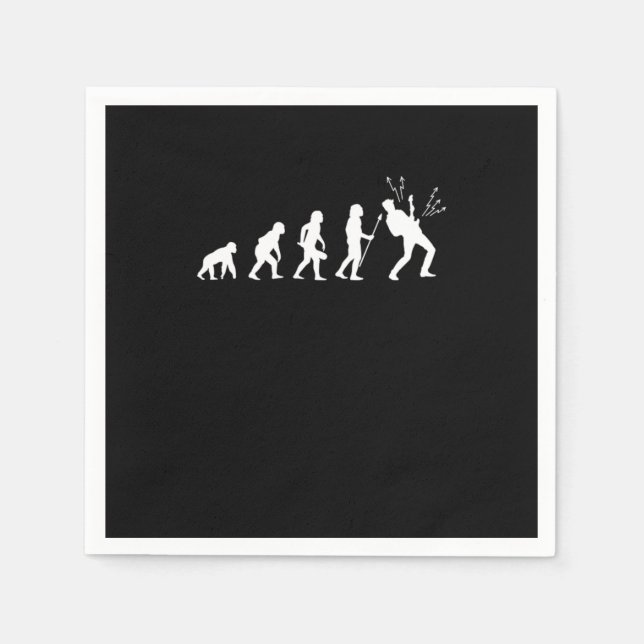 Evolution Rock Music Guitarist Bass Electric Guita Napkins (Front)