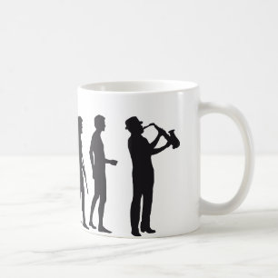 Evolution saxophon coffee mug