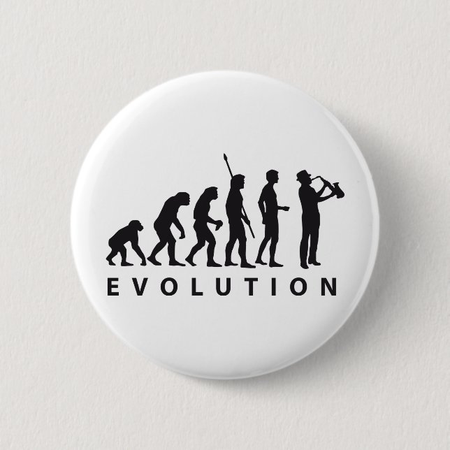 evolution saxophon pinback button (Front)