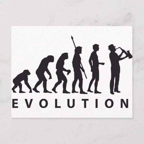 evolution saxophon postcard