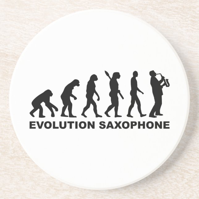 Evolution Saxophone Sandstone Coaster (Front)